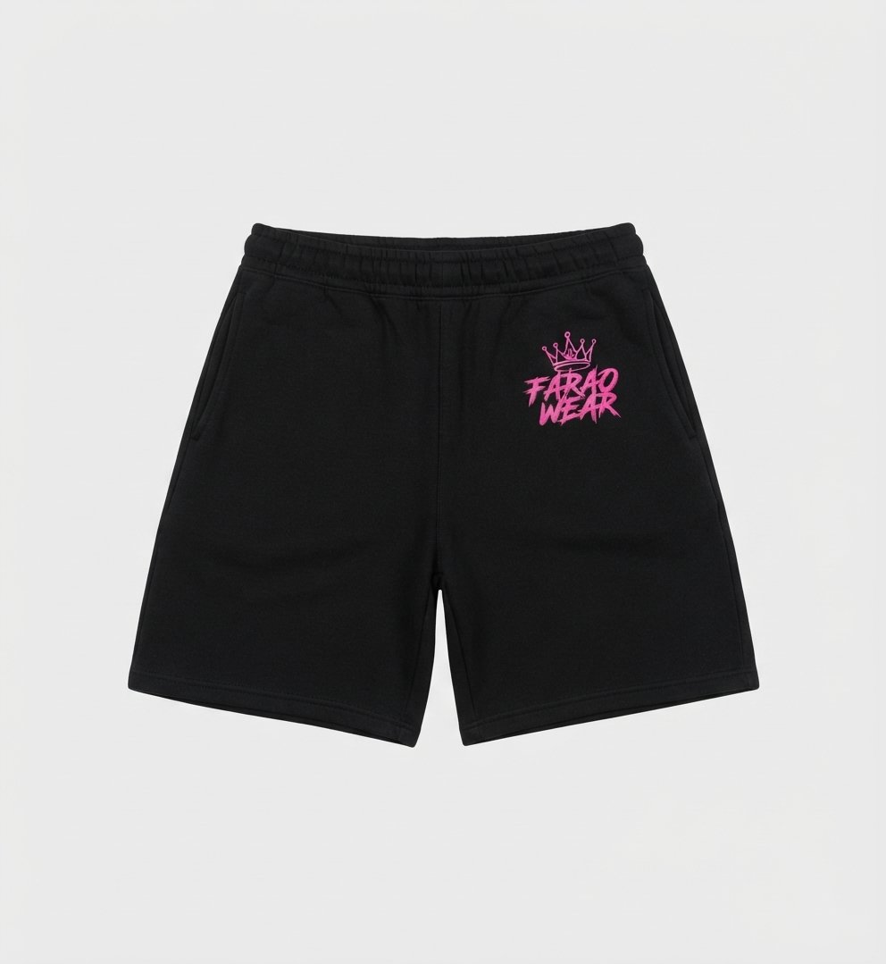 Regular Sweatshorts Black & Pink Logo Orig