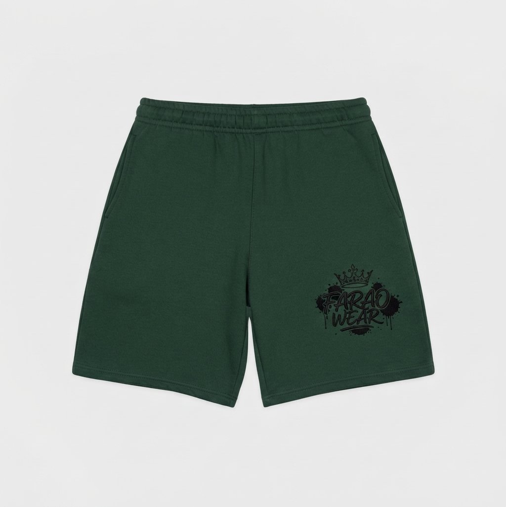 Regular Sweatshorts Green & Black