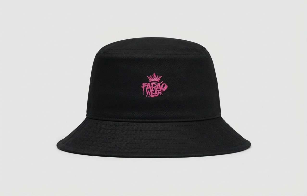 Bucket Hat Pink & Black